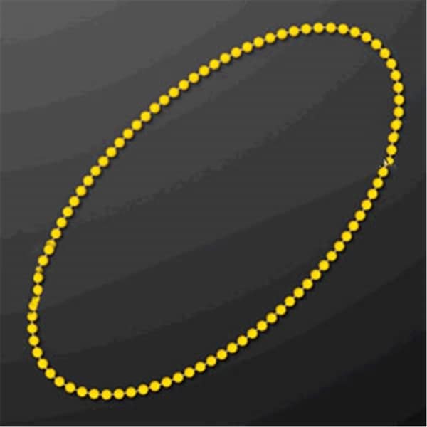 Endless Games Smooth Round Opaque Bead Mardi Gras Necklace, Yellow, 12PK EN3330000 - main